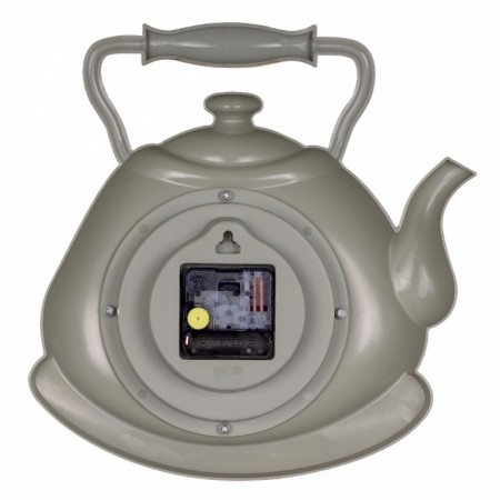 Wall clock for the kitchen "Classic. Teapot", silent, 27 x 28.5 cm, olive body with gold 108-2