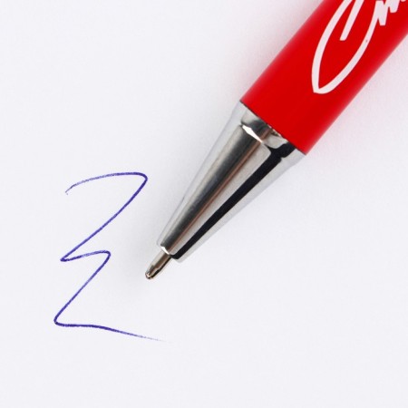 Ballic Metal pen “Sports Russian”, blue paste, 1 mm, accessories silver-4