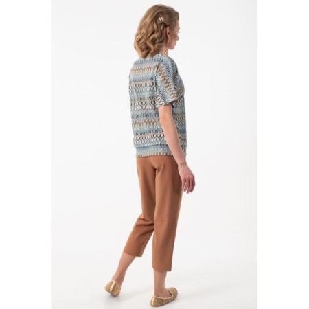 Female trousers, size 44, brown color-5