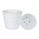 Plastic pot with the Laura tab, white color