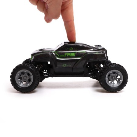 Radio -controlled jeep Monster, 1:18, light and sound effects, works on the battery, green color-3