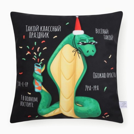 Czech on the pillow Ethel "Cool holiday" 40x40 cm, velor