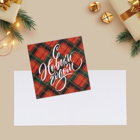 Mini-postcard "Stylish Cage", 7 x 7 cm, New Year-1