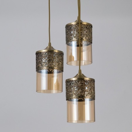 Suspended lamp Citilux "Emir" CL467033, 30x30x120 cm, 3x75W, E27, brown color-7