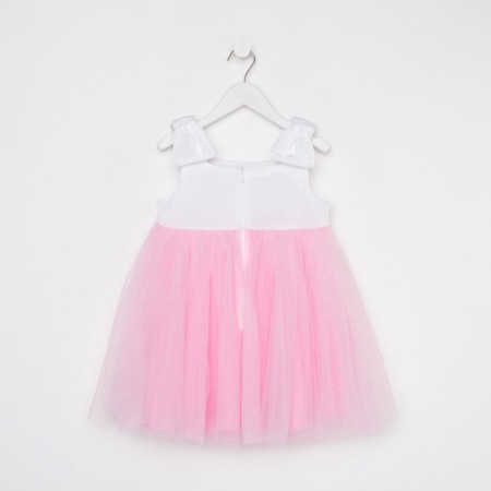 Dress elegant children's KAFTAN, p. 34 (122-128 cm), white/pink-9