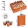Set 7 in 1: Flaw 8 OZ, 4 glasses, funnel, chess, 18 x 24 cm