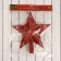 Tip "star" white snowflakes, 22x23.5 cm, red