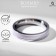 Ring ceramics "Thin line", pink color in silver, 17.5 size