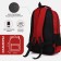 A backpack with a zipper, 2 external pockets, burgundy color