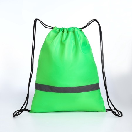A bag for shoes on a lace, “ZFTS”, a reflective strip, green color