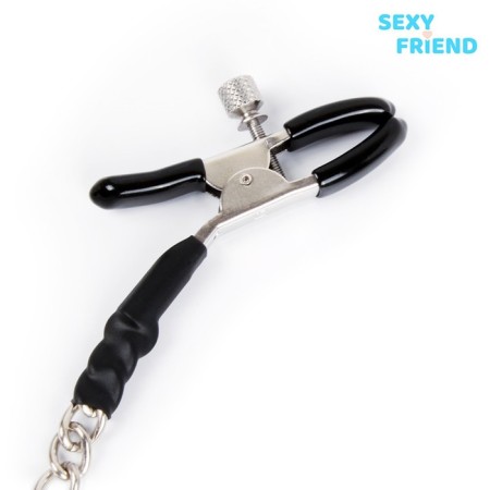 Sexy Friend nipples, with a chain, metal, 29 cm, purple-3