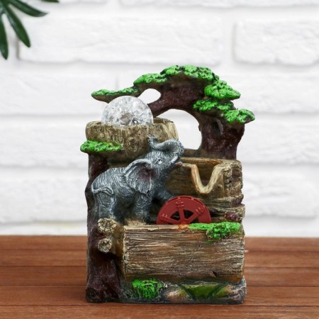 Fountain "Elephant at the rocks" 11x13x20 cm (with backlight)