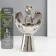 Ceramics candlestick on 1 candle "Angel with a halo" d = 4 cm silver 11.5x10x18.5 cm