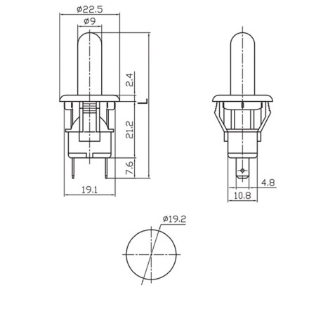 Capter-Knopka 250V 2.5A (2C) ON- (OFF) B/Fix white (PBS-19C2) (furniture) Rexant-1