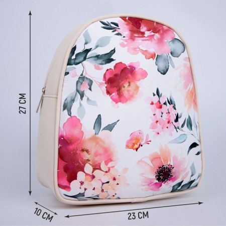 School textile “flowers”, 27x10x23 cm, lightning department, pink color-1