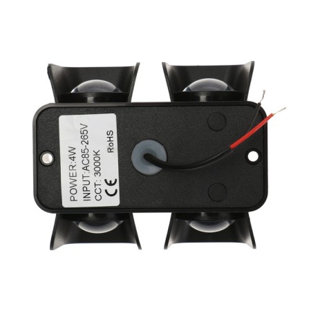 Facade lamp "Elegant", FSD-043, 4 W, 3000K, 2 rays, IP65, 220 V, plastic, black-8