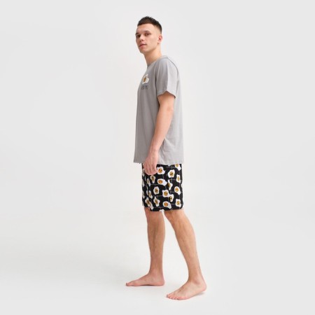 Pajama men's kaftan "good mo" size 54, gray/black-1