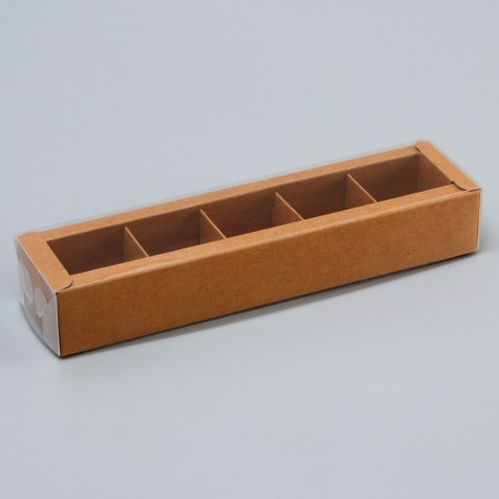 Box for 5 sweets, 22 x 5.5 x 3.5 cm. Confectionery packaging