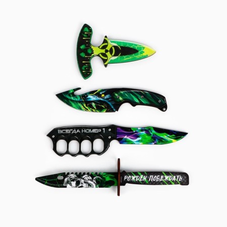 A set of weapons "green" knife brake, knife-stamp, a tech knife, a knife with a hook-1