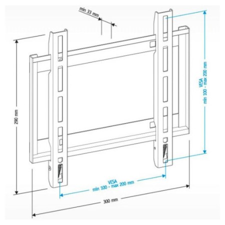 Holder LCD-F2608, up to 40 kg, 22-47 ", wall, fixed, black-1
