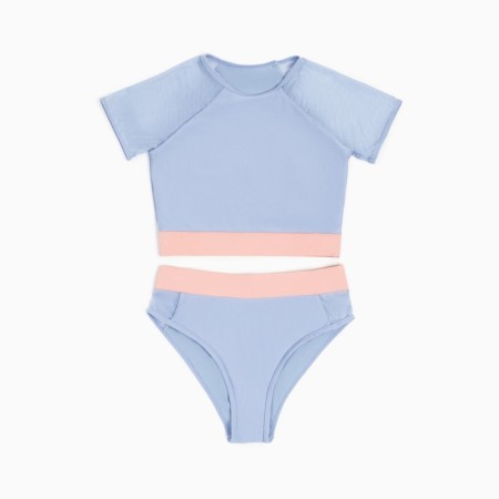 Separate Minaku women's swimsuit with closed shoulders, blue color, size 48-4