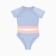 Separate Minaku women's swimsuit with closed shoulders, blue color, size 48