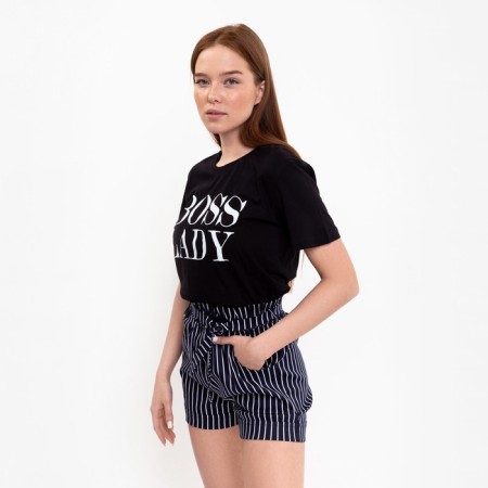 Women's casual shorts, dark blue color, size 46-1