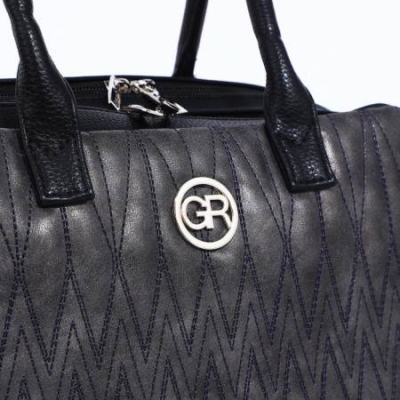 Sakvyazh Bag "Golden Rain" with lightning, external pocket, long belt, dark gray color-3