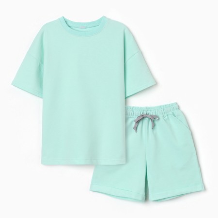 Children's costume (T -shirt, shorts), olive color, height 122