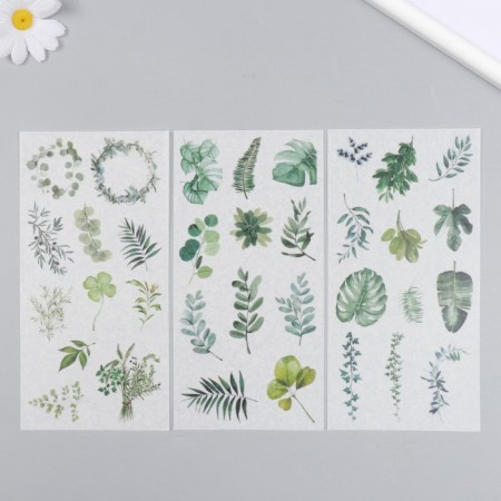 Stickers for creativity Paper "Leaves" set 3 sheets 10x20 cm