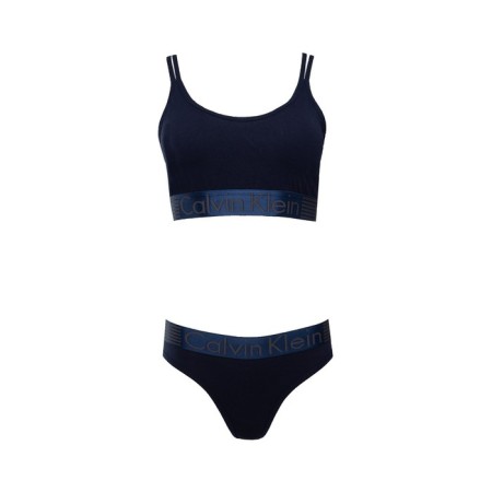 Female set (top with thin straps, panties), color dark blue mix, size 46-48-14
