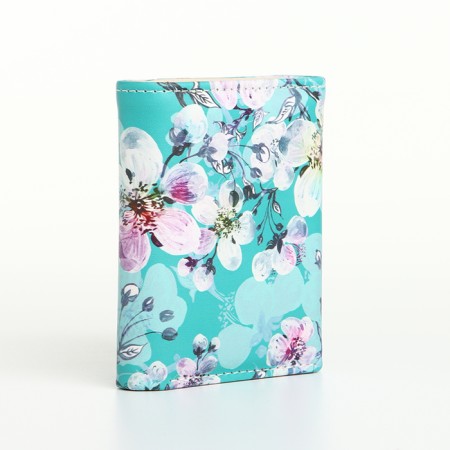 Women's wallet on the button, turquoise color-1