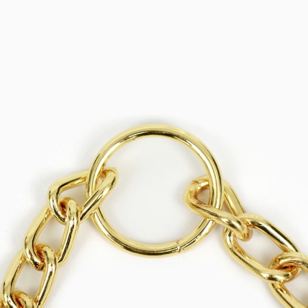 Collar - half -storage of two -rowing metal, 40 cm, wire thickness 2 mm, golden-4