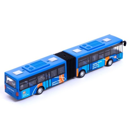 Metal bus "City transport", inertial, scale 1:64, blue color-2