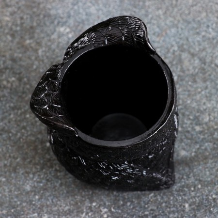 Figure pot "Owl" black, 11x10x10cm-3