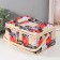 Casket for needlework "patchwork. Flowers, peas and zebra" 19x26x14.5 cm