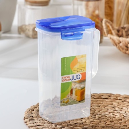 Plastic jar for bulk products "Gloria", 1.8 l, 18 × 10 × 22 cm, blue color-3