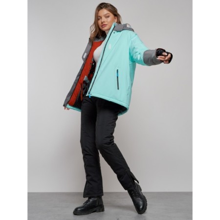 Ski jacket women's winter, size 54, turquoise color-14