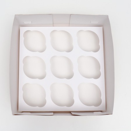 Packaging for 9 cupcakes with a window, craft , 25 x 25 x 10 cm-2