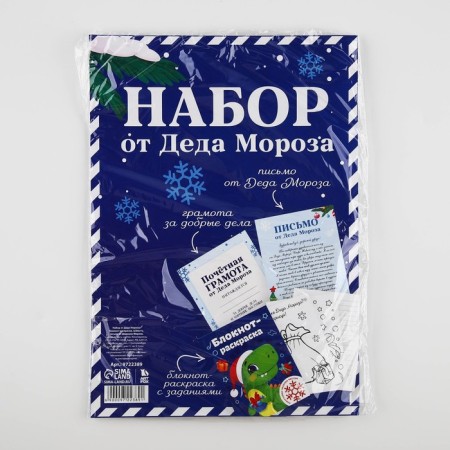 New Year. Set a letter from Santa Claus, a notebook coloring, a letter "Dino"-8