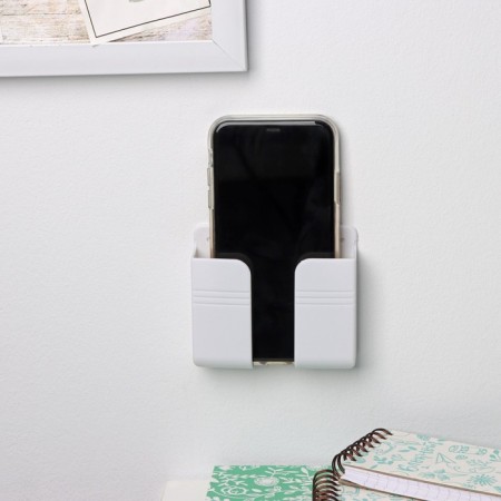 Wallmaning holder for a phone, 10 × 8.7 × 2.8 cm, white color-5