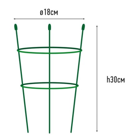 Support for plants, 2 rings, h = 30 cm, d = 18 cm, metal-1