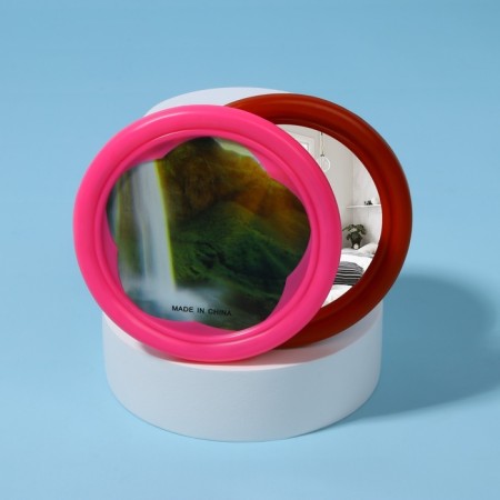 Mirror with a frame for a photo, D 6.5 cm, packing 20 pcs, drawing mix-1