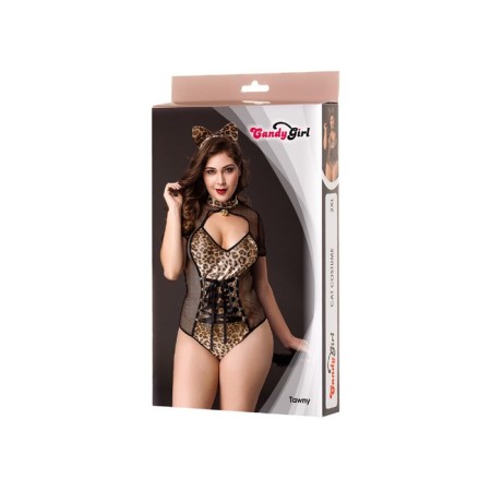 Cat Candy Girl Tawny, Body, Ears, Black-Leopard, 2xl-3