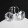 Earrings with “Big Sapphire” rhinestones in inclination, d = 1.6, white color in silver