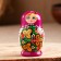 Matryoshka "God's cow", purple scarf, 5 puppet, 9-11 cm