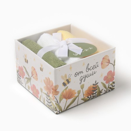 Set of terry towels "Bee" 30x30 cm - 3 pcs, cotton 340g/m2-6