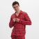 Pajama New Year's male kaftan "cage", red color, size 54