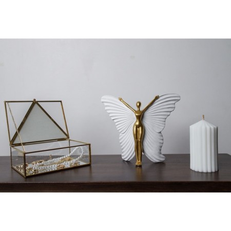 Souvenir Polystone "Baro-Babochka" White with gold 25x8x20.5 cm-5