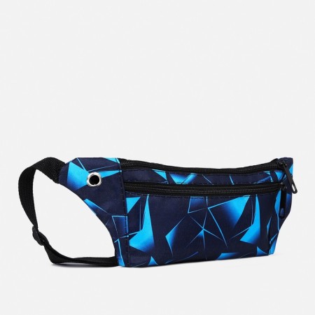 Zipper waist bag, outer pocket, USB connector, blue color-1
